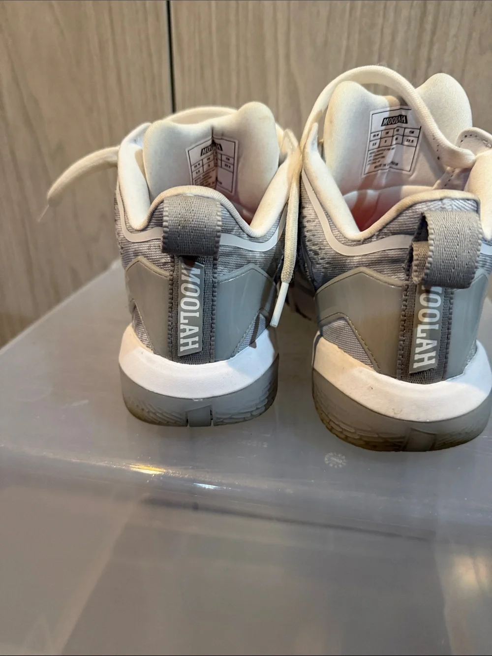 Women's White and Light Gray Athletic Sneakers